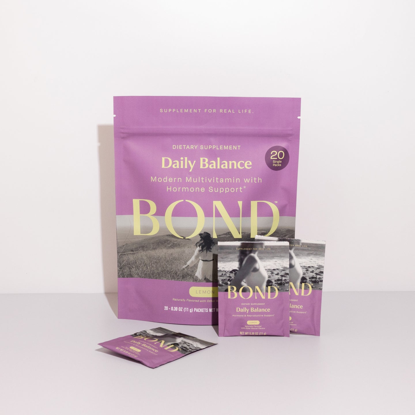 Daily Balance sachets for hormone support, mood balance, metabolism, and daily energy boost